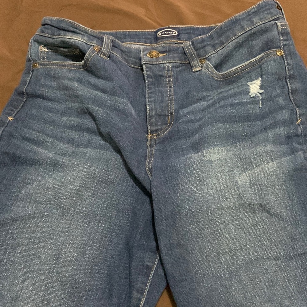Gently used dark blue jeans